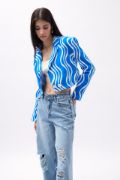 Desenli Crop Ceket resmi
